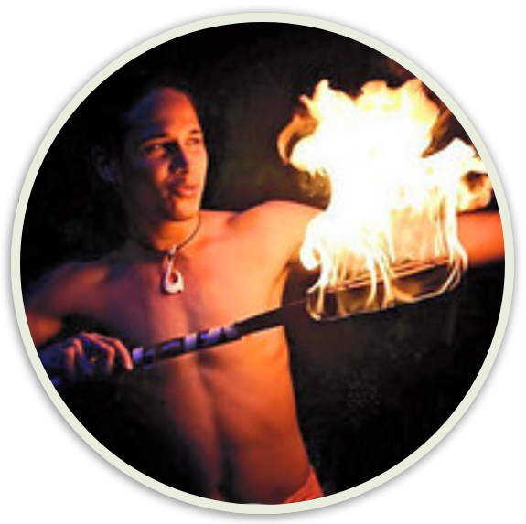 a man entertaining with fire